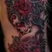 Tattoos - Traditional Day Of Dead Girl with Red Roses - 71774